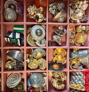 Assorted-Vintage-Designer-Signed-Brooches-Pins-and-Earrings