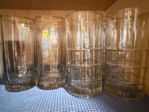 Assorted-Vintage-Glassware-Set-with-Starburst-and-Paneled-Designs