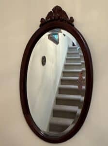 Bombay-Company-Traditional-Cherry-Wood-Framed-Oval-Wall-Mirror