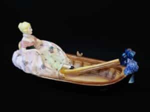 Capodimonte-Porcelain-Figurine-Lady-in-a-Boat