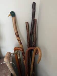Carved-Duck-Head-Walking-Cane-and-Rustic-Wooden-Canes