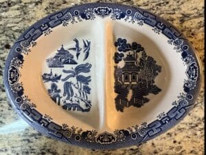 Churchill-Willow-Pattern-Divided-Plate