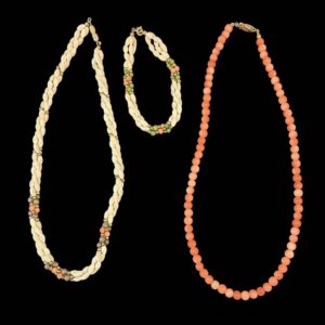 Coral-Bead-Necklace-and-Bracelet-Set-with-Braided-Seed-Bead-Necklace