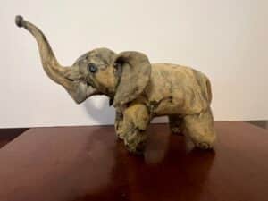 Crushed-Oyster-Shell-Elephant-Figurine