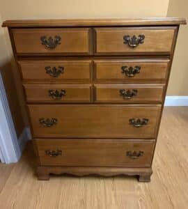 Ethan-Allen-American-Colonial-Solid-Maple-Highboy-Dresser