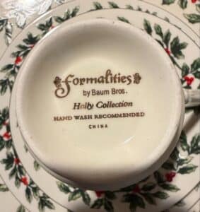 Formalities-by-Baum-Bros.-Holly-Collection-Tea-Cup-and-Saucer-Set-second-image