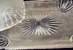 Frosted-Glass-Butter-Dish-with-Starburst-and-Fan-Motifs-second-image