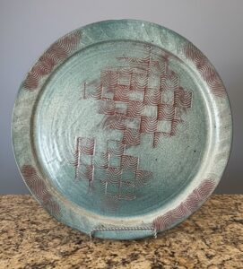 Handmade-Ceramic-Charger-Plate-with-Woven-Pattern-by-Monson