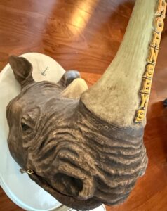 Hornsbys-Hard-Cider-Rhino-Head-Wall-Mount-with-Dress-Code-Sign-second-image