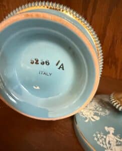 Italian-Ceramic-Lidded-Jar-with-Gilt-Accents-Judgment-of-Hercules-Motif-second-image