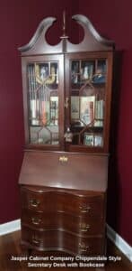 Jasper-Cabinet-Company-Chippendale-Style-Secretary-Desk-with-Bookcase