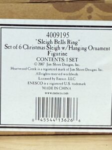 Jim-Shore-Sleigh-Bells-Ring-Set-of-Christmas-Sleigh-w-or-Hanging-Ornament-Figurine-second-image
