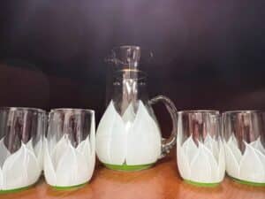 Lotus-Flower-Glass-Pitcher-and-Tumbler-Set