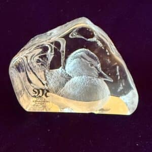 Mats-Jonasson-Crystal-Duck-Paperweight
