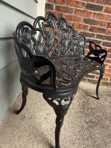 Ornate-Cast-Iron-Rose-Floral-Form-Garden-Bench-second-image