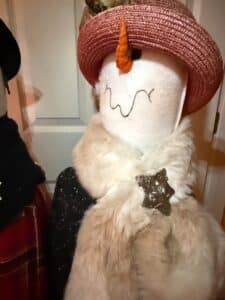 Pair-of-Tall-Plush-Decorative-Standing-Snowman-Figures-second-image