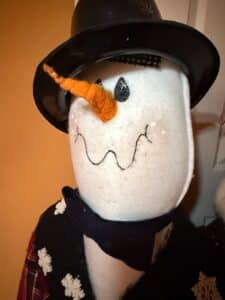 Pair-of-Tall-Plush-Decorative-Standing-Snowman-Figures-third-image