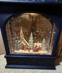Raz-Imports-Glitter-Snow-Globe-Lantern-with-Christmas-Village-Scene