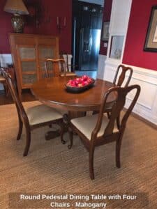 Round-Pedestal-Dining-Table-with-Four-Chairs-Mahogany-second-image
