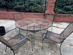 Russell-Woodard-Wrought-Iron-Round-Patio-Dining-Set