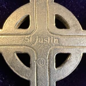 St.-Justin-Pewter-Celtic-Knot-Cross-Pendant-with-O-Hallmark-second-image