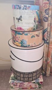Stack-of-Five-Decorative-Round-Hat-Boxes