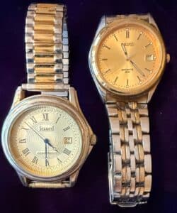 Stauer-Gold-Tone-Watch-and-Seiko-Sports-Quartz-Watch