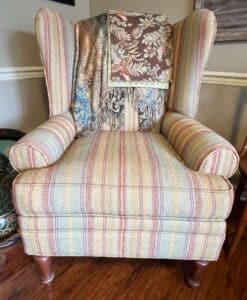Striped-Wingback-Armchair