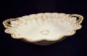 Theodore-Haviland-Limoges-France-Schleiger-E-Pink-Roses-Fruit-Bowl-with-Gold-Gilt-Handles
