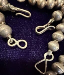 Three-Sterling-Silver-Necklaces-Turquoise-Heishi-Sterling-Graduated-Beads-Sterling-Smooth-Beads-second-image