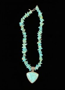 Triangular-Turquoise-Pendant-with-Nugget-Turquoise-Strand-Necklace