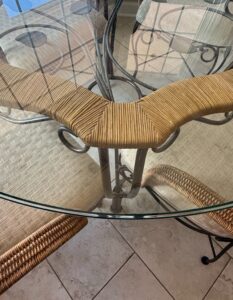 Universal-Furniture-Glass-Top-Dining-Set-with-Wicker-Accents-second-image