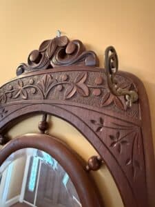 Victorian-Carved-Walnut-Hall-Mirror-with-Coat-Hooks-and-Shelf-second-image