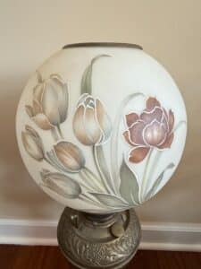 Victorian-Gone-With-the-Wind-Style-Oil-Lamp-with-Floral-Globe-second-image