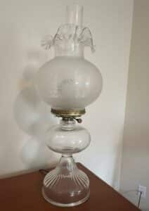 Victorian-Princess-Feather-Frosted-Glass-Oil-Lamp-Set-of