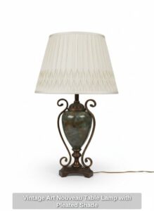 Vintage-Art-Nouveau-Table-Lamp-with-Pleated-Shade