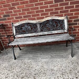 Vintage-Cast-Iron-Daffodil-Pattern-Garden-Bench