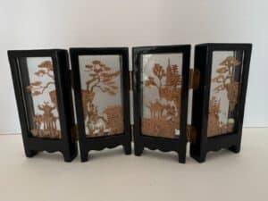 Vintage-Chinese-Cork-Diorama-Four-Panel-Screen