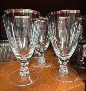 Vintage-Crystal-Wine-Glasses-with-Silver-Rim