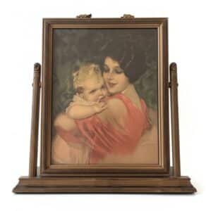 Vintage-Earl-Christy-Mother-and-Child-Print-in-Ornate-Frame