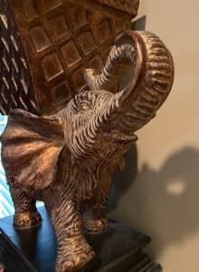 Vintage-Elephant-Planter-Stand-with-Decorative-Top-second-image