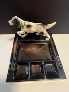 Vintage-English-Setter-Dog-Figurine-on-Ashtray