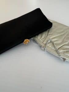 Vintage-Evening-Clutch-Set-Black-Velvet-and-Champagne-Fabric