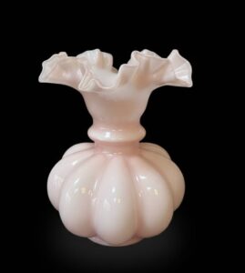 Vintage-Fenton-Pink-Melon-Vase-with-Ruffled-Rim