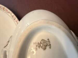 Vintage-MZ-Austria-Gravy-Boat-and-Underplate-with-Floral-Gilt-Trim-second-image