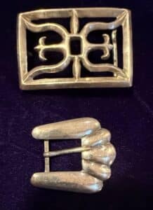 Vintage-Navajo-Sterling-Silver-Fingers-Belt-Buckle-Set