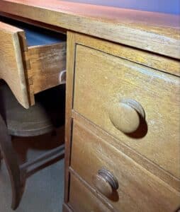 Vintage-Oak-Writing-Desk-and-Chair-Set-second-image