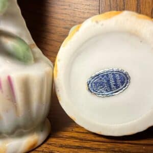 Vintage-Sphinx-Salt-and-Pepper-Shakers-with-Basket-Holder-second-image