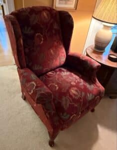 Vintage-Wingback-Recliner-Chair-with-Floral-Upholstery