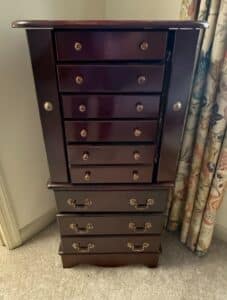 Vintage-Wooden-Jewelry-Chest-with-Mirror-and-Drawers